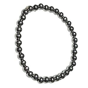 Elegant Silver Beaded Stretch Bracelet Classic Minimalist Fashion Jewelry Women